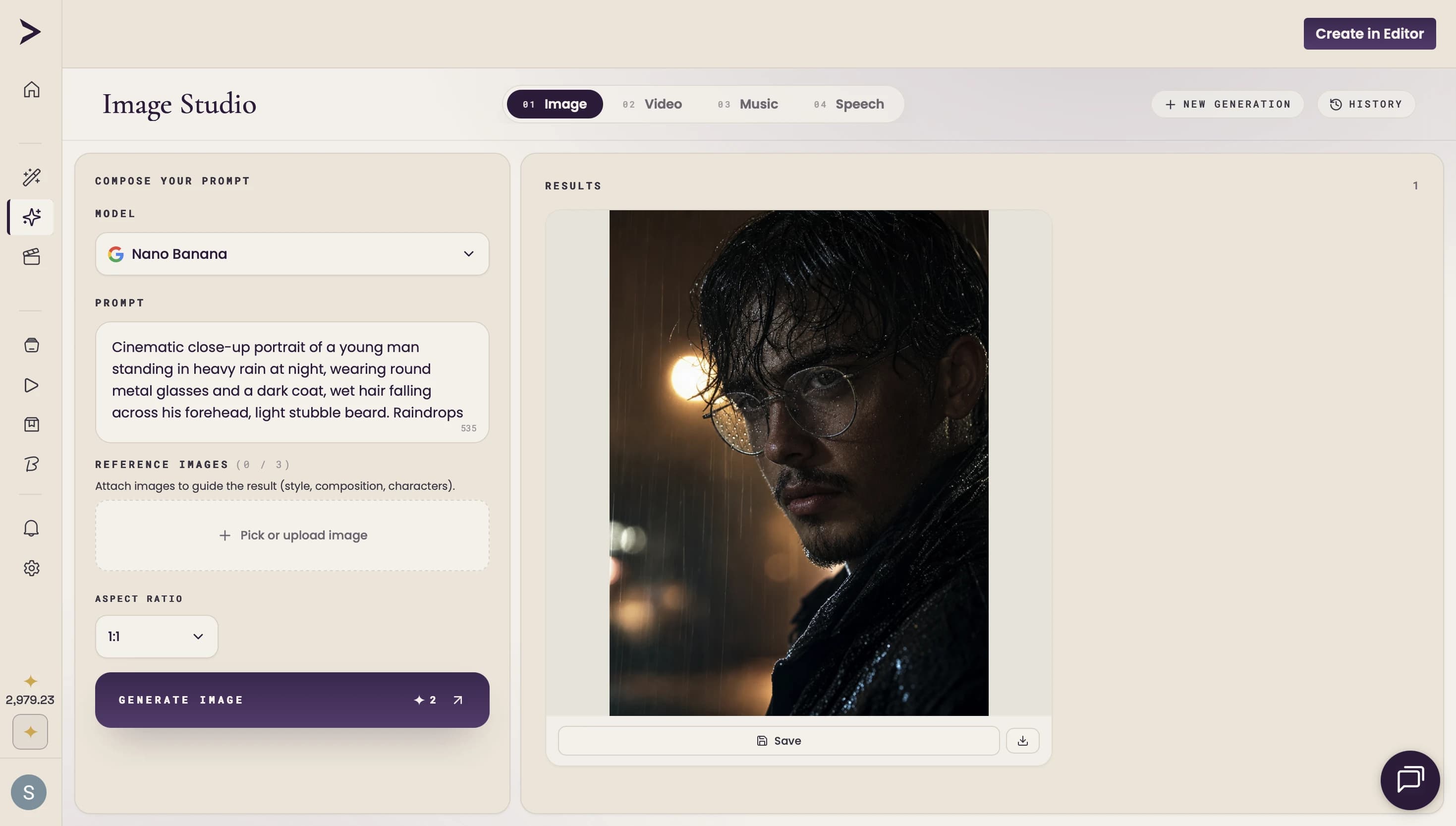 Ekly AI Studio with image, video, and voice generation