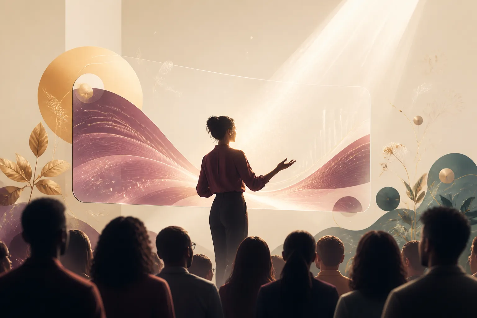 Professional yet vivid LinkedIn-style video moment — a composed, colourful creative scene.