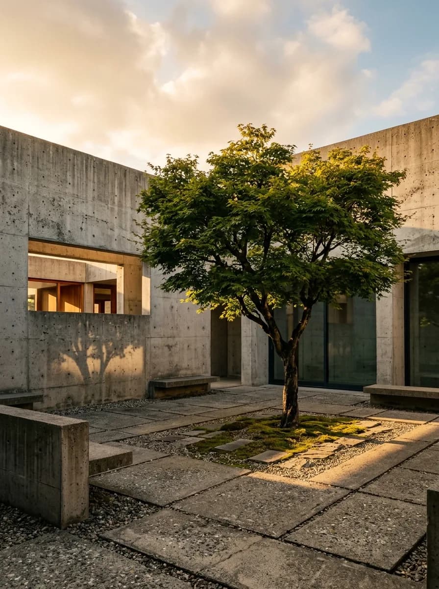 Architecture courtyard still made with Ekly
