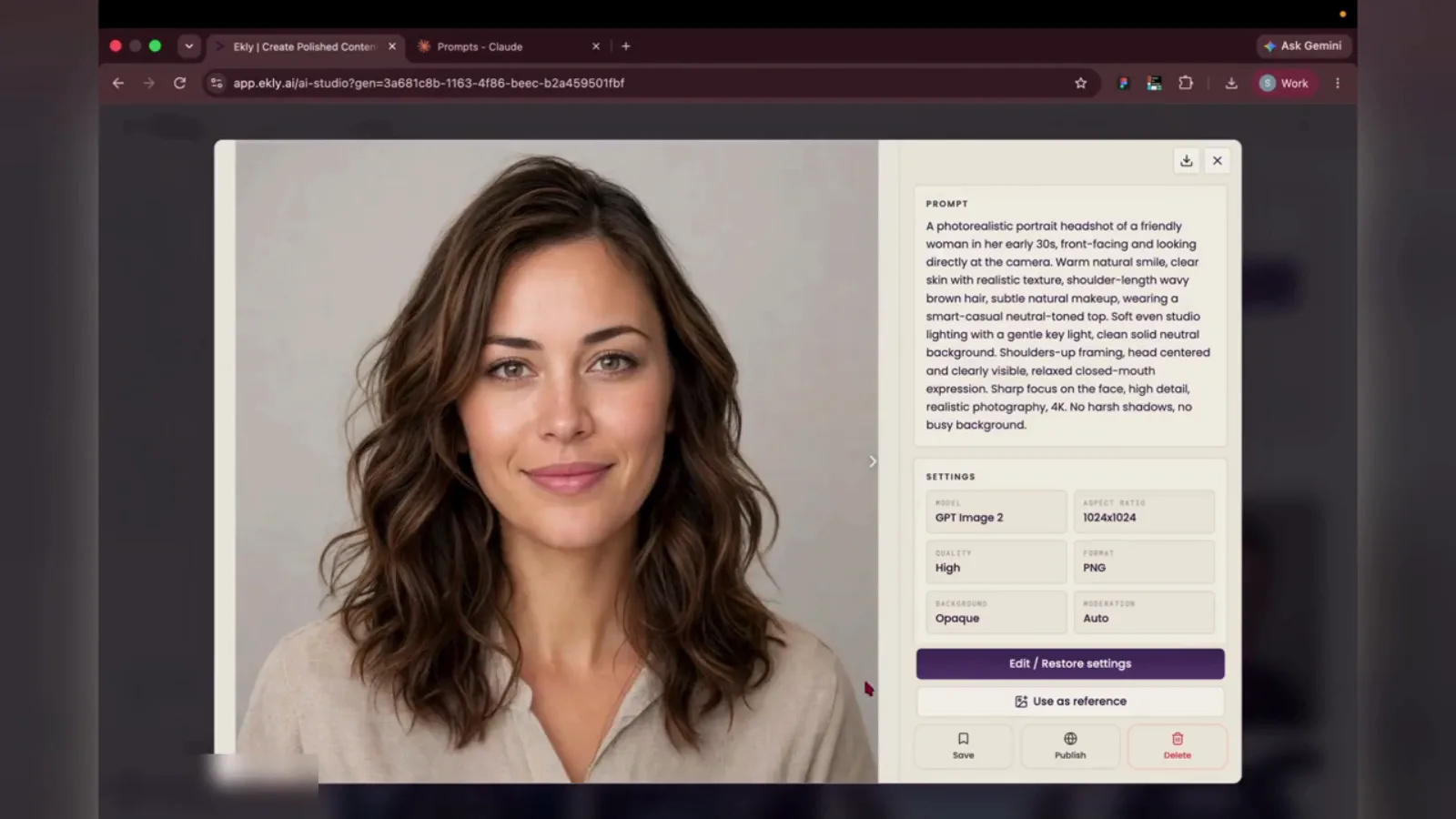 Step 6: Save the portrait to your library